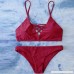 RAISINGTOP Swimwear Ladies Triangle Bikini Set Bandage Push-Up Swimsuit Elastic Two Piece Beachwear Lace up V-Neck Red B079NYXD2X